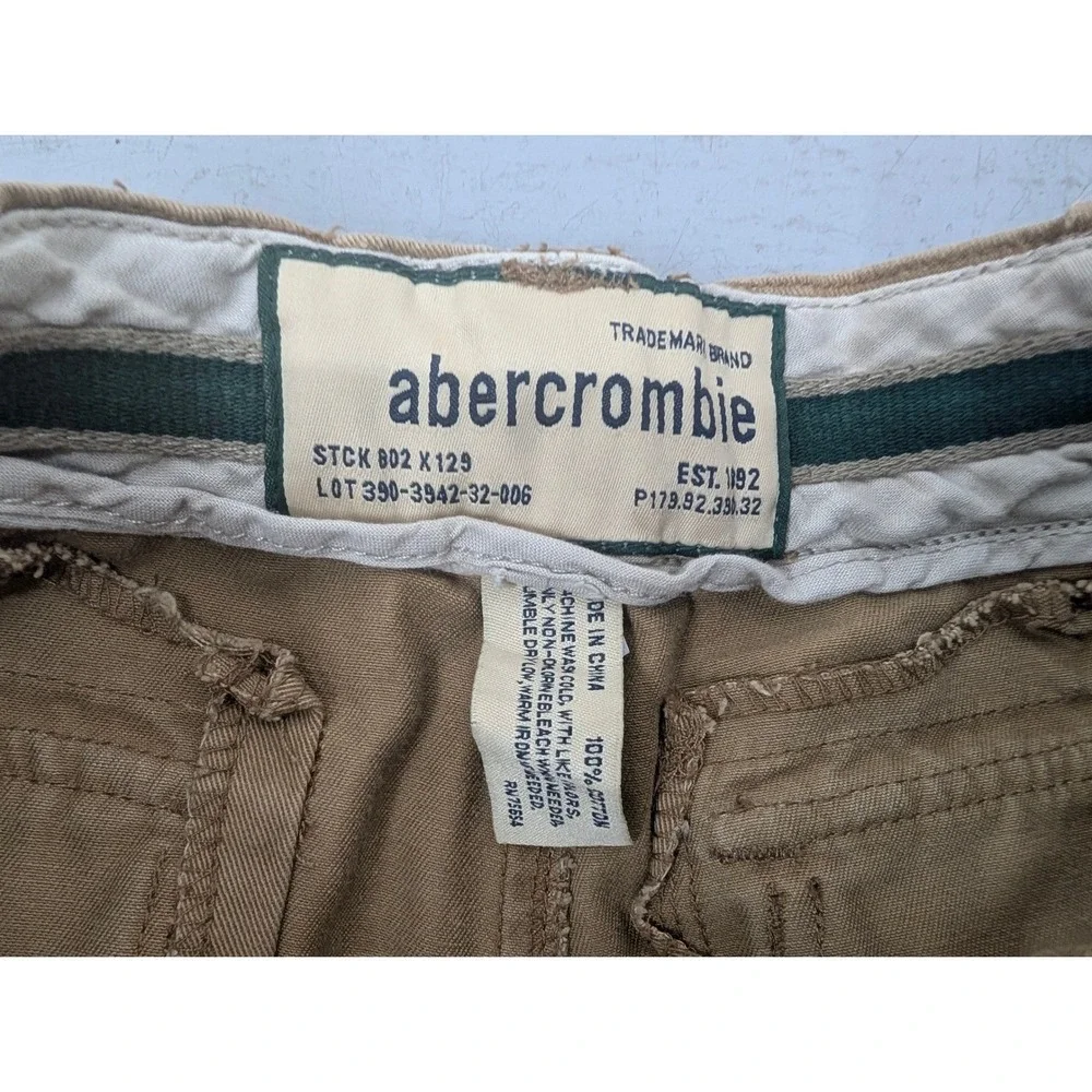 Abercrombie Kids Cargo Shorts Adjustable Waist Size 10 Khaki Cotton Utility Gorp